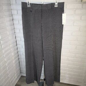 NWT Cleo Petites Ladies Size 10P Black & White Checkered Hannah Wide Leg Pants